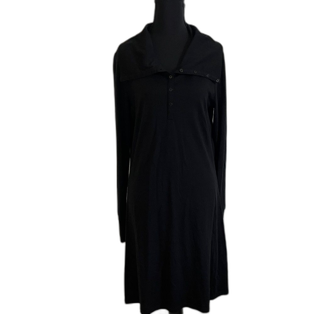 Ice Breaker Ariana Merino Wool Black Long-Sleeve Dress Cowl Neck Large